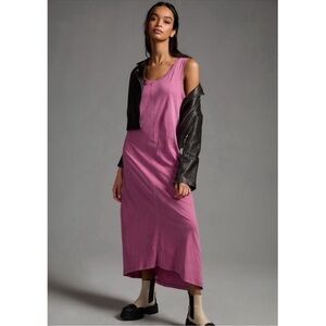 Anthropologie Pink Deep Mauve Daily Practice Sleeveless Cotton Maxi Dress